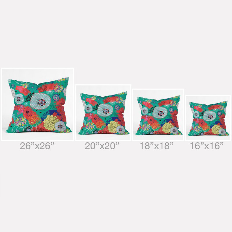 Flower Throw Pillow, 16" x 16"