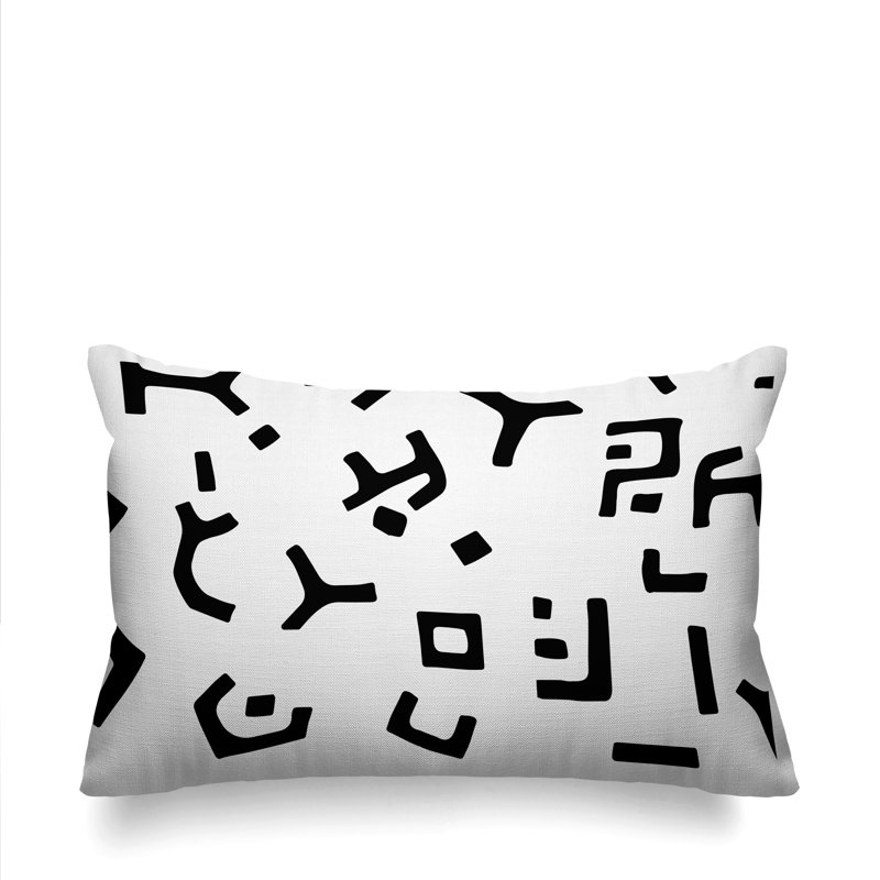 Housse et insert de coussin rectangulaire Adanya, Noir