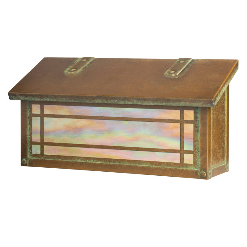 Summit Brass Wall Mounted Mailbox, Gold Iridescent, Old Penny