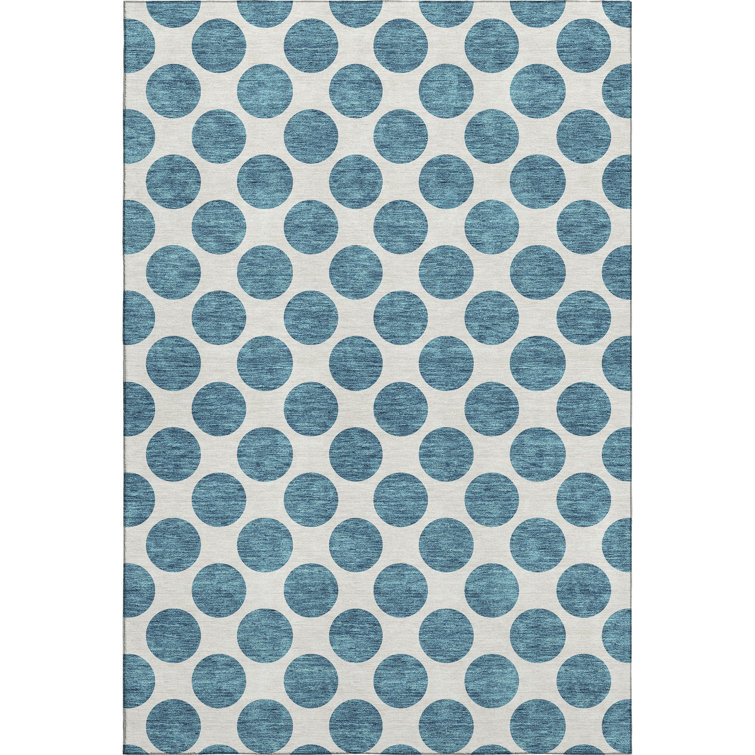 Premium Machine Washable Prisco Teal Rug