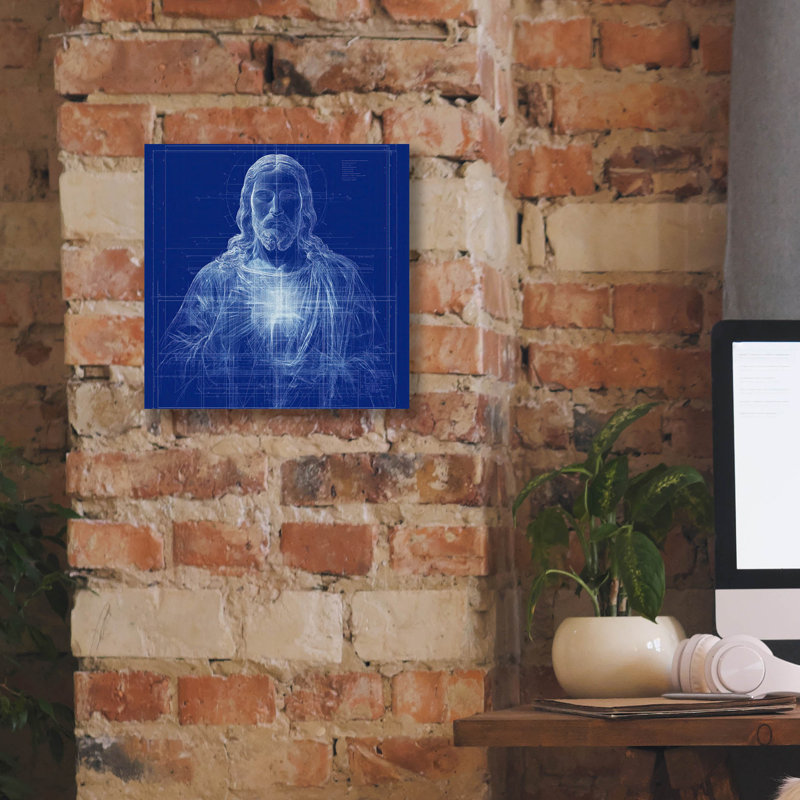  «Jesus Blueprint» par Rich Monet, art mural sur toile, 12 po x 12 po