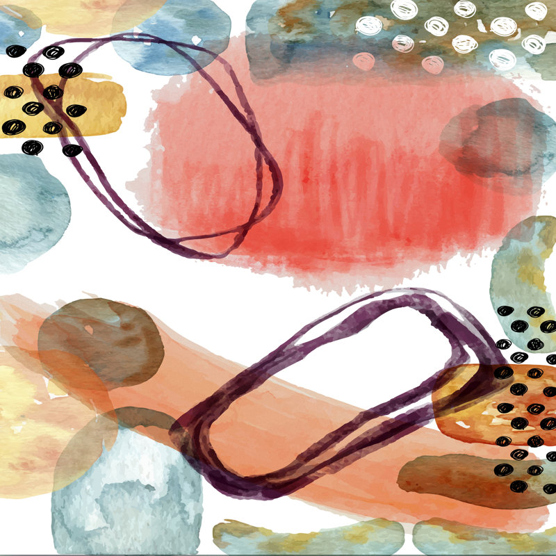 " Abstract Shapes 4514 " Painting Print, 8" H x 8" W x 1.5" D