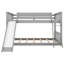 Lit superposé double au-dessus de double avec glissoire et échelle - Lit superposé convertible pour enfants pour petits espaces, gris-1693672834