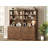 2-Drawer Filing Cabinet, Farmhouse Wood Tall File Cabinet for Home Office with Storage Shelves, Fits Letter/Legal/A4 Size, Lateral File Cabinet with Bookshelf, Brown-579566812