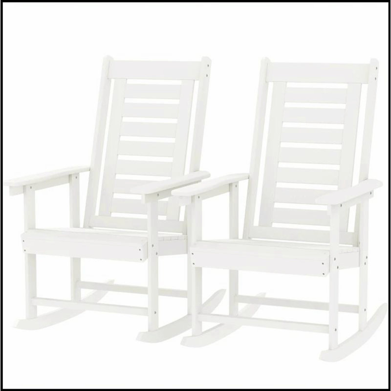 Ensemble de chaises berçantes confortables pour l'extérieur, 2 pièces avec PEHD résistant aux intempéries et mouvement à bascule fluide