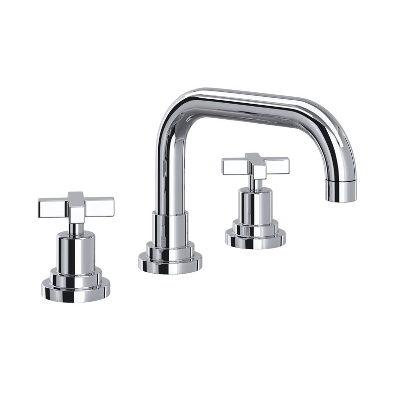 Lombardia® Widespread Bathroom Faucet with Drain Assembly, Polished Chrome, Cross Handle