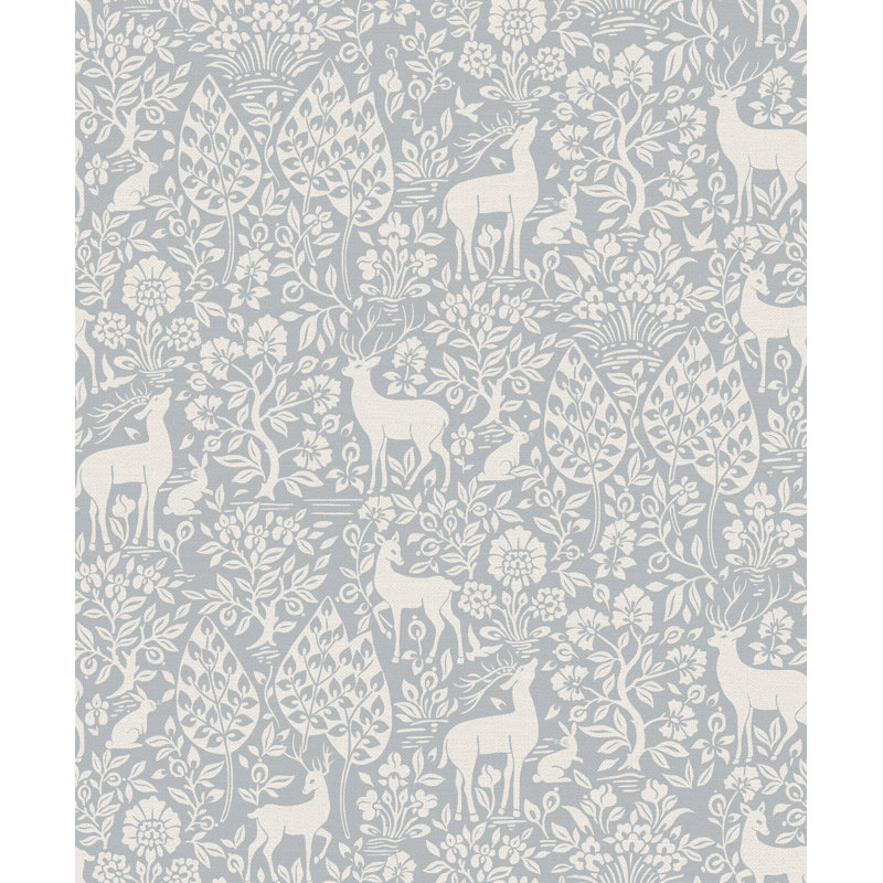 Papier peint bleu Deer Woods, Bleu