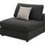 Fauteuil rembourré gris anthracite rembourré avec coussins amovibles, conception modulaire pour sièges flexibles, sièges rembourrés en plumes et coussins décoratifs moelleux, mesurant 33 pouces de hauteur, 38 de largeur, 41 de profondeur