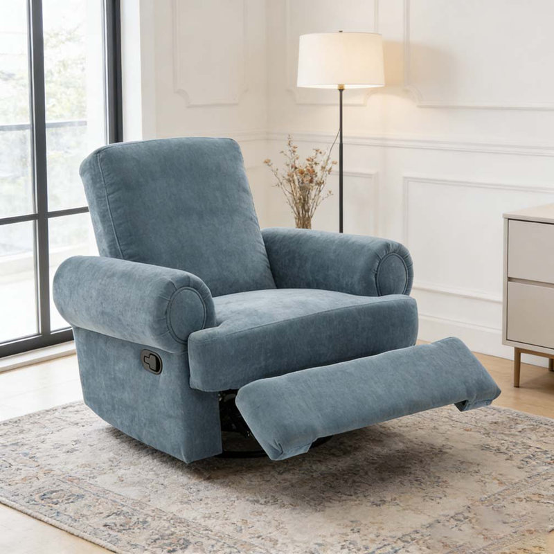 Fauteuil inclinable manuel pivotant, Bleu ciel