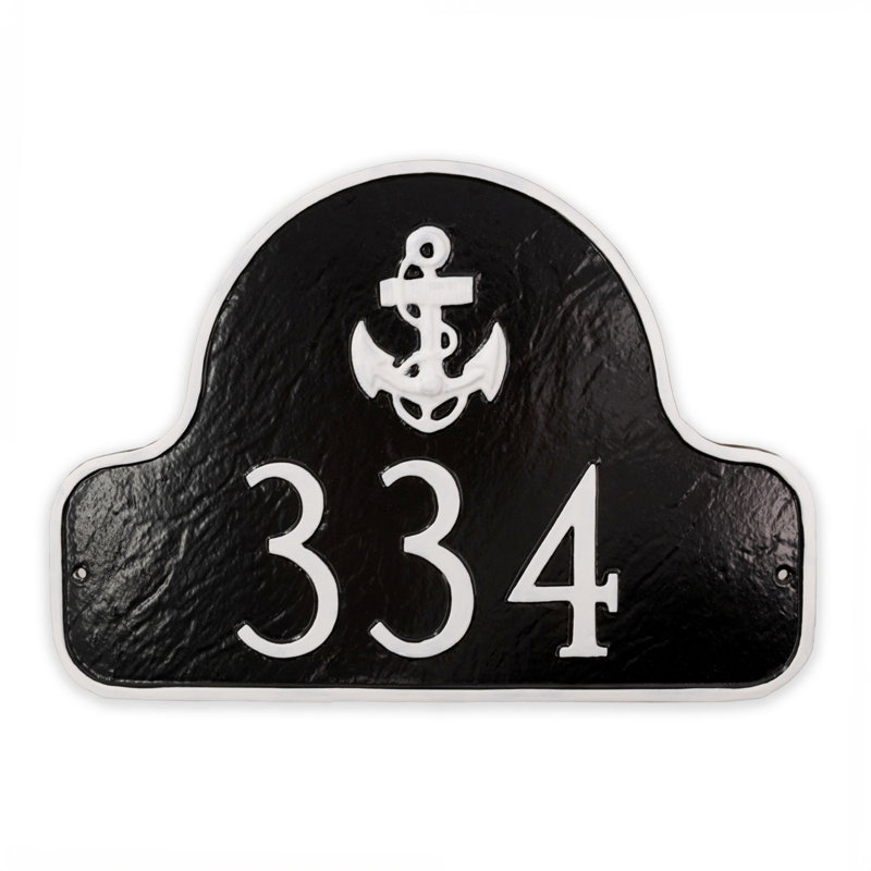 Plaque d’adresse murale sur 1 ligne, Vert forêt / argent, Oui