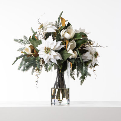 Polyether Polyurethane (PU) Poinsettia Arrangement in Vase