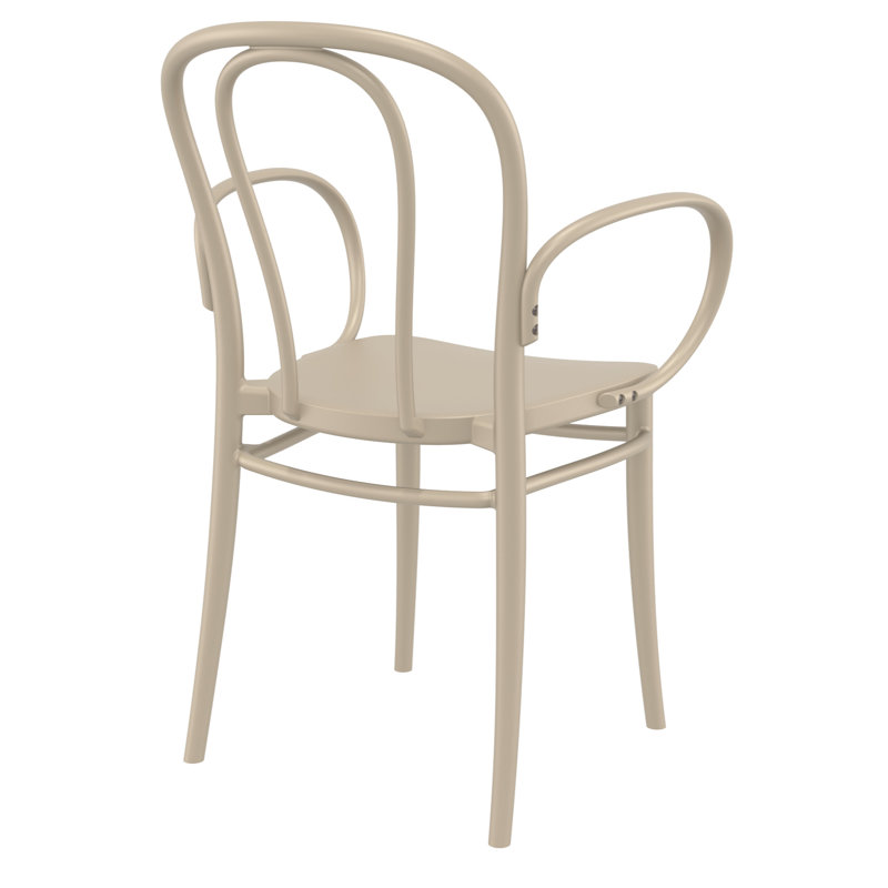Chaise d'appoint empilable pour patio Farrah, Taupe