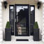 Topiaire artificiel, faux arbuste en pot en plastique noir-728354305-728725911
