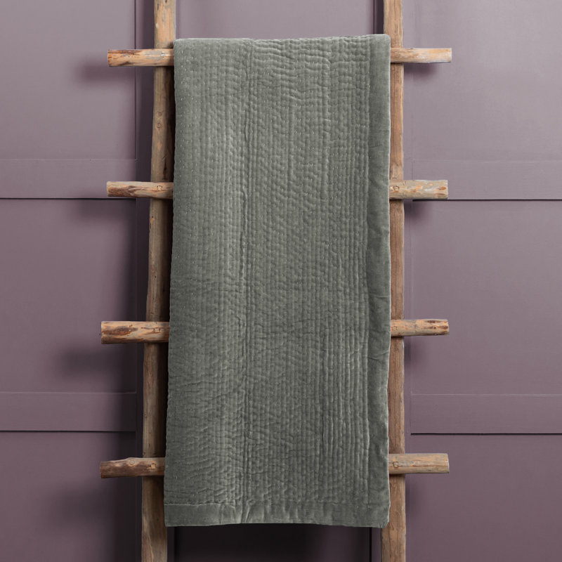 Haze Quilted Throw Blanket, Grey