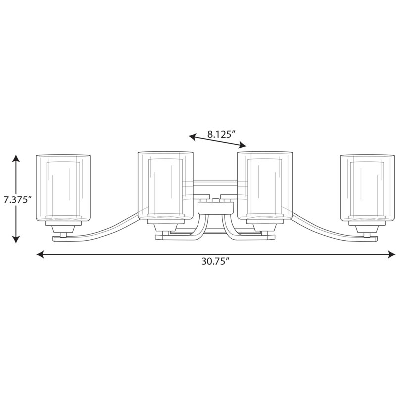 Éclairage de salle de bain à intensité variable 4 lumières Annon, Graphite
