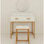 Meuble-lavabo avec miroir, tabouret et rangement, esthétique or blanc antique, conception d'espace pour les petites chambres à coucher, construction, maquillage de 31,82 po de style moderne, 18,46 po de largeur, 53,47 po de hauteur