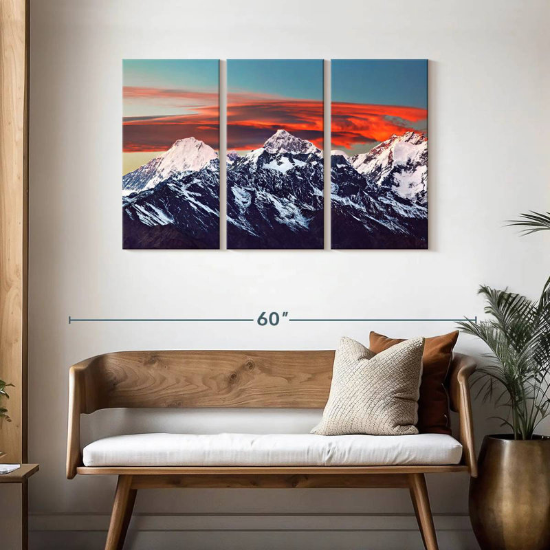 Coucher de soleil de l'Himalaya Alvord, H 28 po x l 45 po