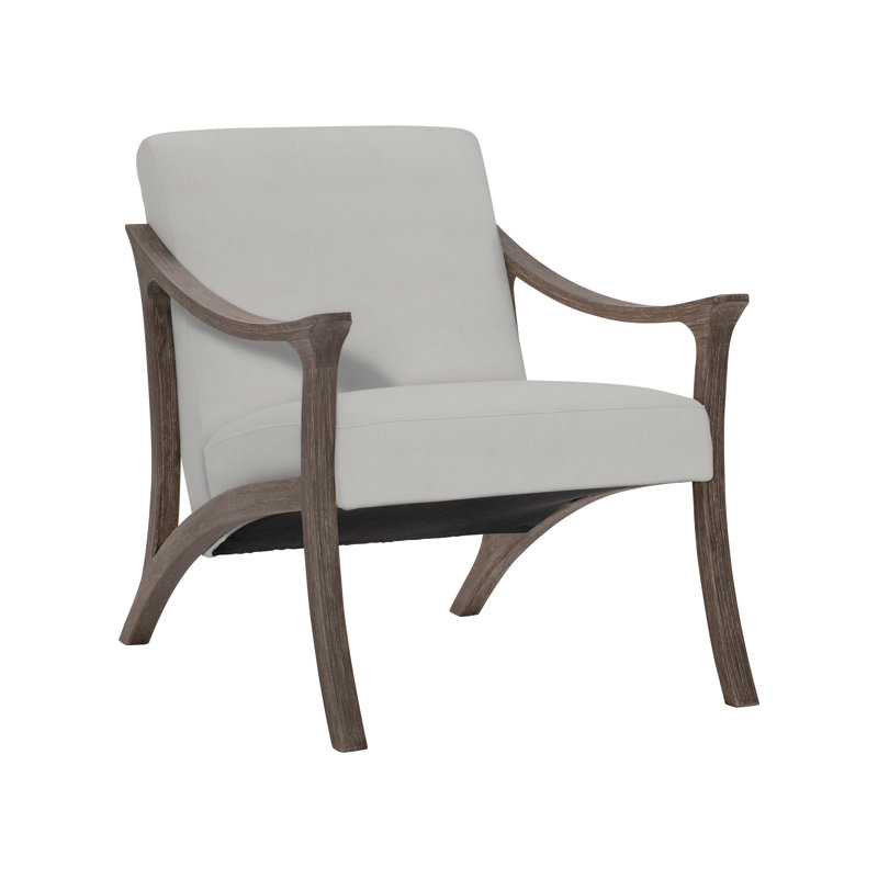 Lovina Outdoor Teak Lounge Chair, Light Grey Vinyl 6503-010