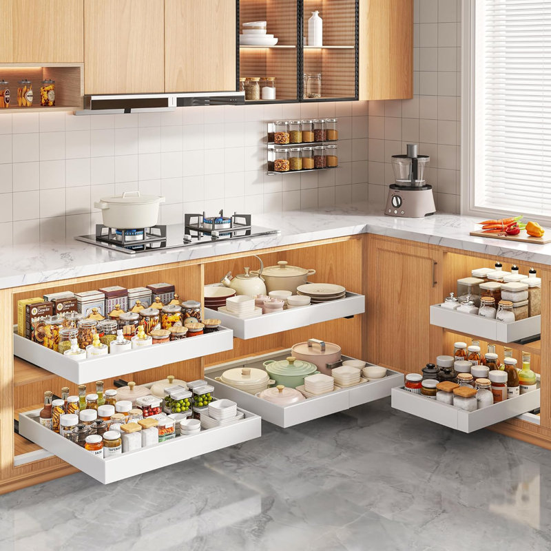 Pull Out Cabinet Storage Device, White