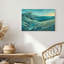 Art mural sur toile bleu sarcelle et falaises côtières stylisées-1250220695