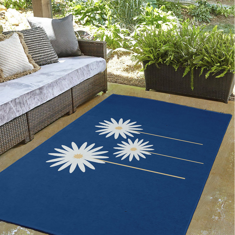 Altom Chenille Floral Indoor Rug, Rectangle 5' x 7'