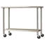 Table de préparation en acier inoxydable de 48 po avec roulettes verrouillables