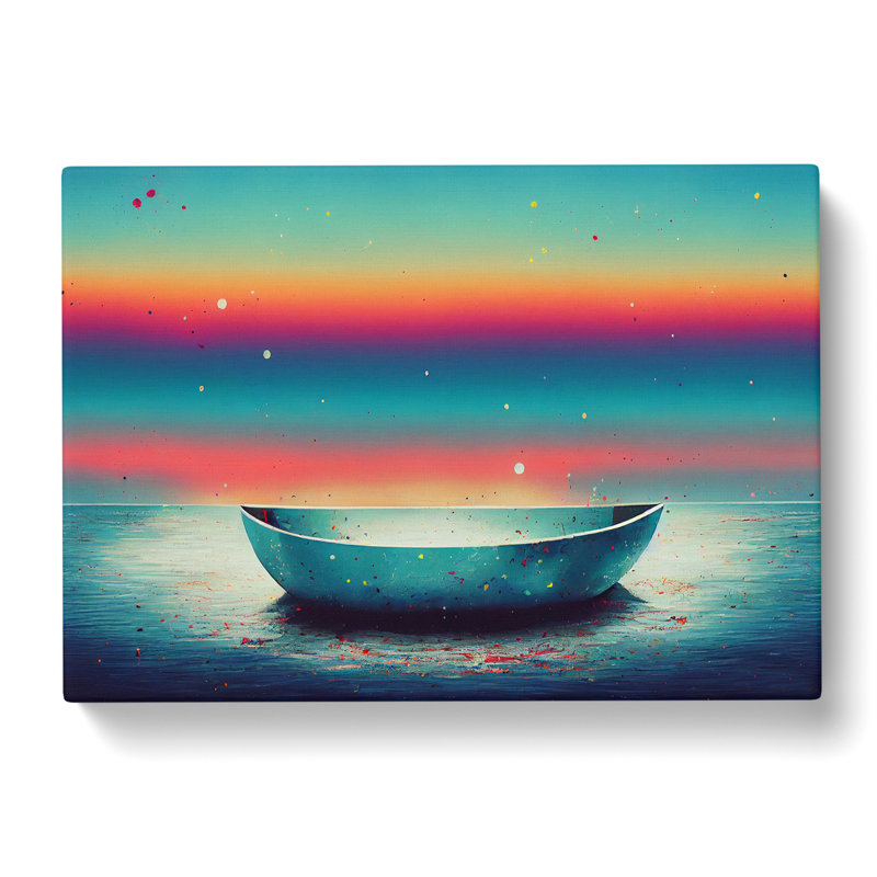 Paint Splatter Boat Vol.3 - Wrapped Canvas, 50cm H x 76cm W x 3cm D