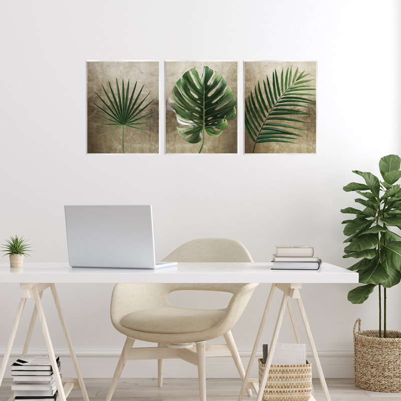 Plaque murale Rustic Earthy Tropical Leaves, design par Anna Lischenko