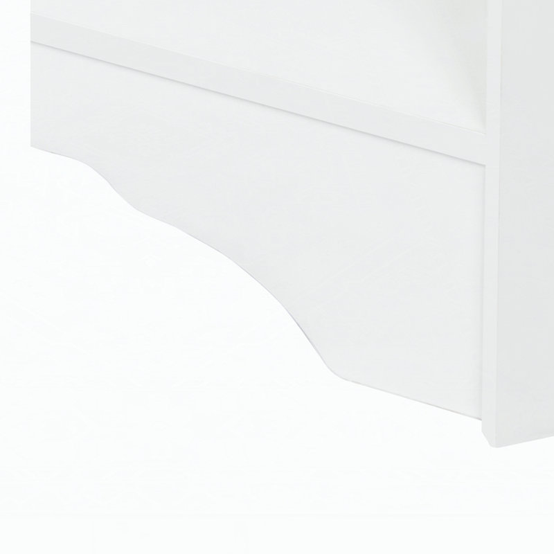 Corner Hall Tree with Shoe Bench, White