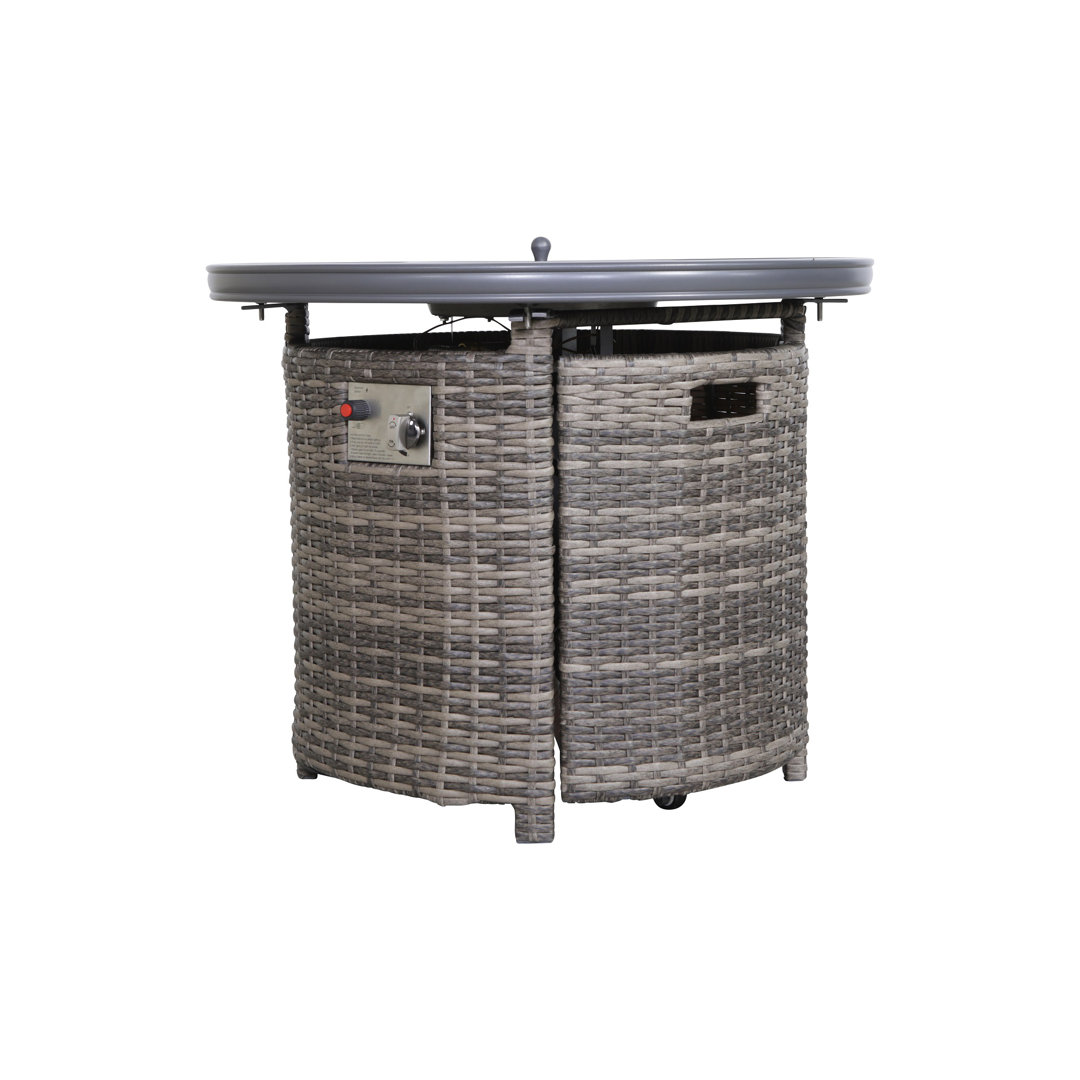 Bowerman Round Steel Propane Smokeless Fire Pit Table with Hidden Fuel Tank Sol 72 Outdoor™ 