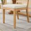 Ensemble de 2 chaises de salle à manger rembourrées en rotin avec structure en bois franc naturel, beige