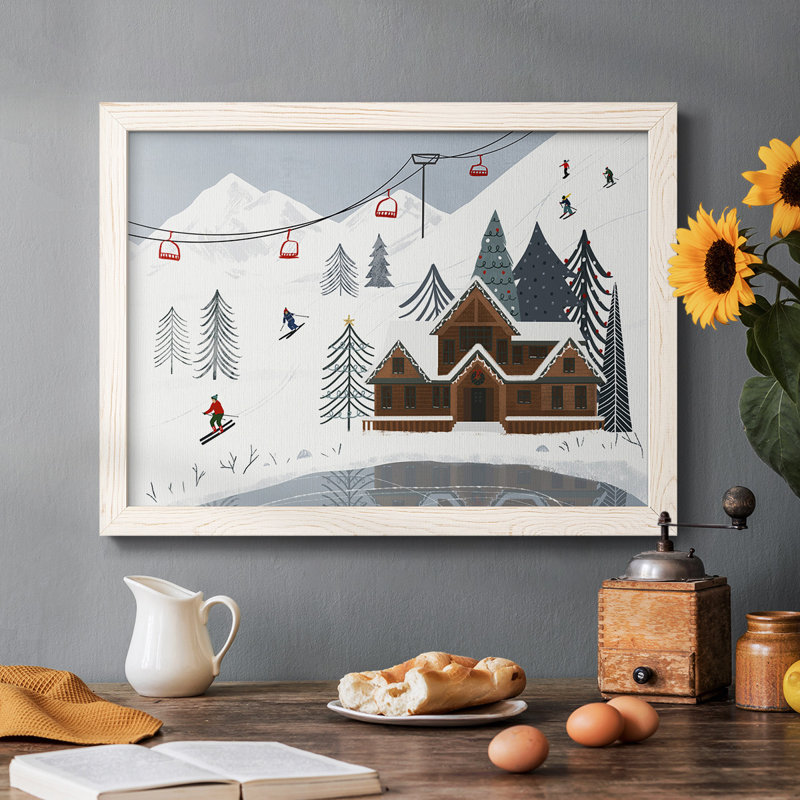 «Ski Slope Collection A», reproduction d'art sur toile, H 18 po x l 26 po, Blanc