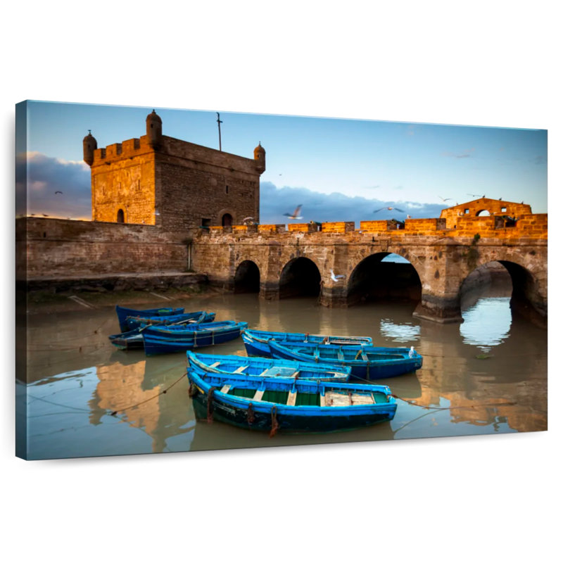Mehar Blue Essaouira Boats, 16" H x 24" W