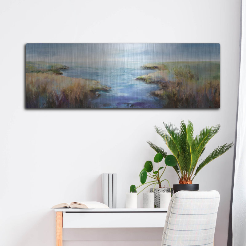 «Enjoying The View» par Karen Hale, art mural en métal, 36 po x 12 po, H 16 po x l 48 po