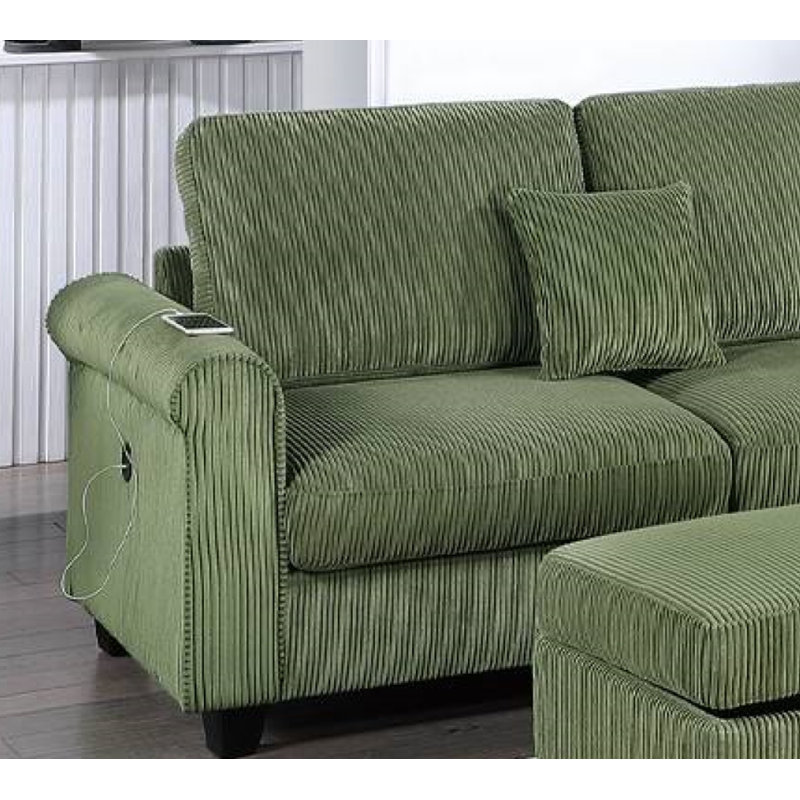 Gollahon 3-PC SECTIONAL SET, Sage Corduroy