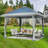 13X13ft Outdoor Pop Up Gazebo, Height Adjustable Pop Up Tent Gazebo With Mesh Cover-110771498