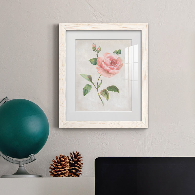 Grandiflora I - peinture encadrée, Cadre blanc, H 20 po x l 17 po x P 1,5 po