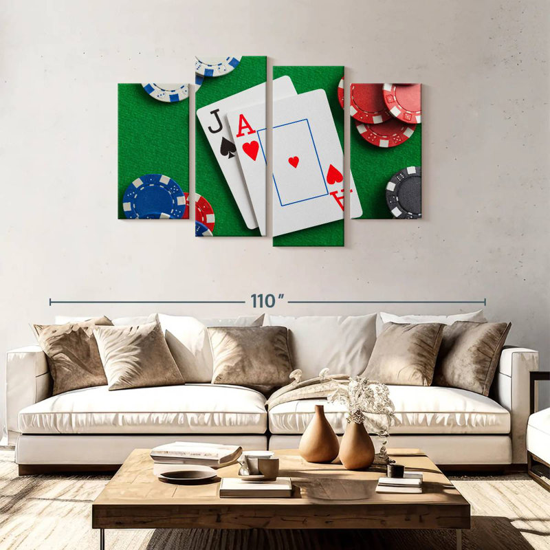 Senne Blackjack Poker, H 48 po x l 75 po