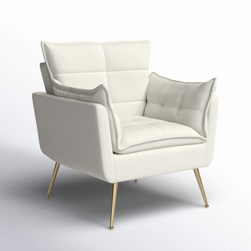 Fauteuil Toulouse, Velours ivoire