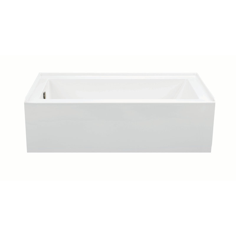Cameron 2 DoloMatte 60" x 30" Alcove Soaking Solid Surface Bathtub, Left, 20" H x 60" W x 30" D