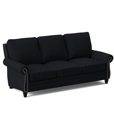 Canapé à accoudoirs roulés en cuir véritable 88 po Reddish