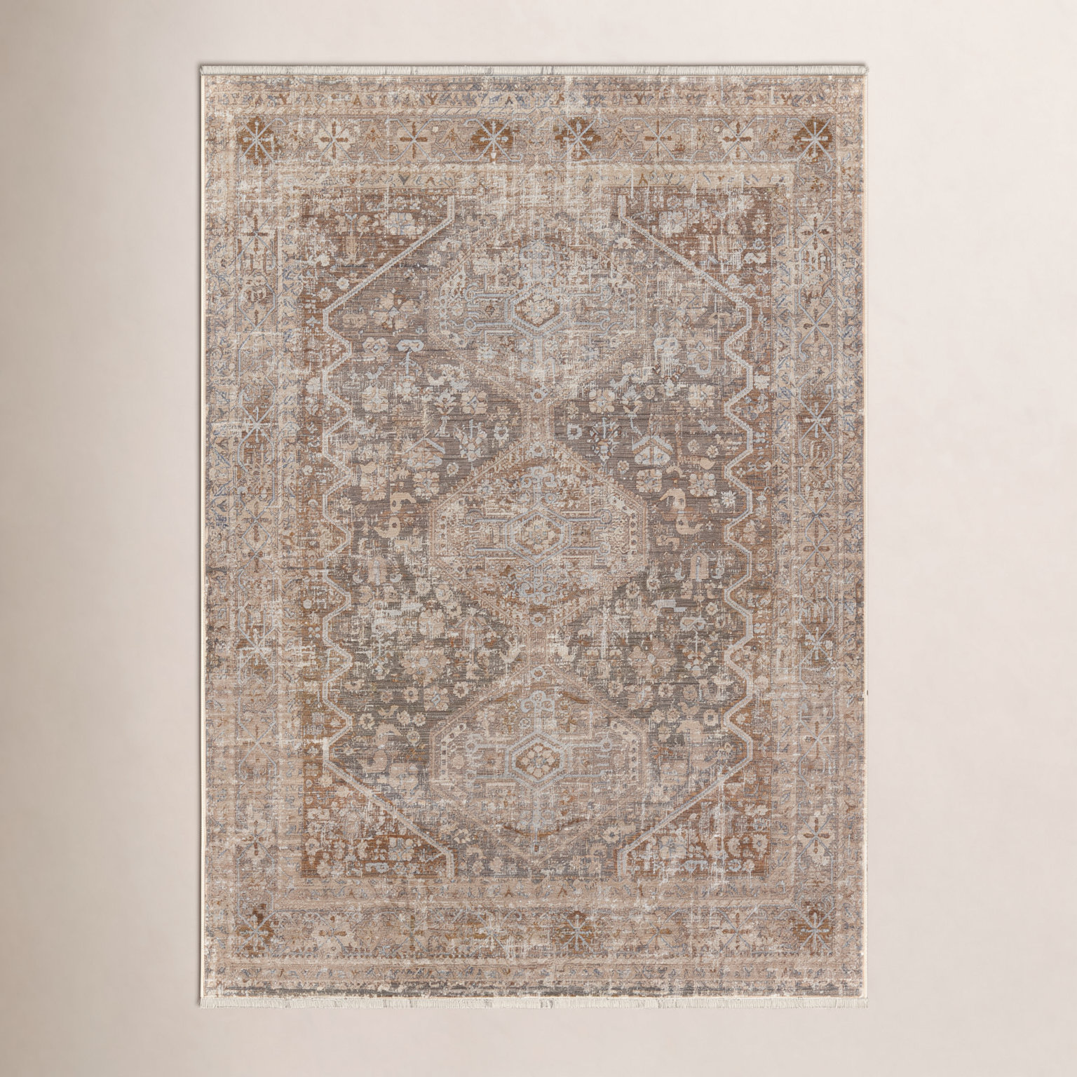 Clemente Tan Taupe Oriental Rug, Rectangle 10' x 14'