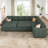 Caren L-shaped Sleeper Sectional Modular Sofa Bed With Storage Seat-115354124