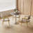 Round Faux Marble Dining Table with Titanium Gold Legs (31.5")-467153435