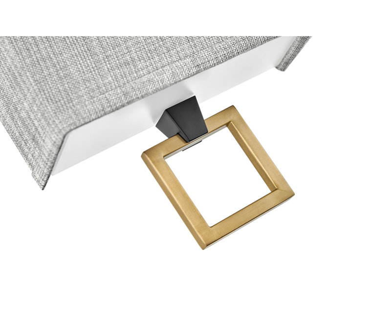Black and Brass LED Wall Sconce with Gray Shade