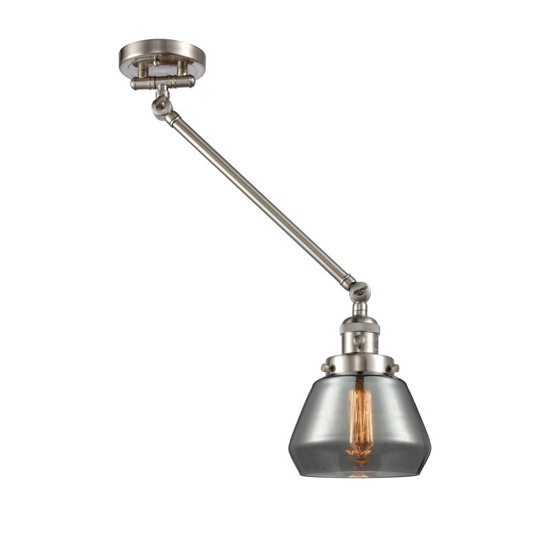 Chill Plug-in Swing Arm Sconce, Brushed Satin Nickel, Smoked