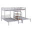 Lit superposé triple en métal avec tablettes de rangement et escalier-1237403420