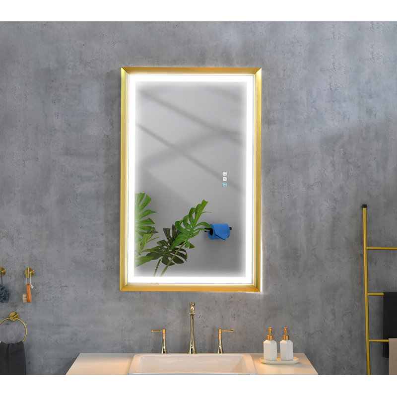 Miroir à DEL rectangulaire surdimensionné anti-buée de 42 po x H 24 po
