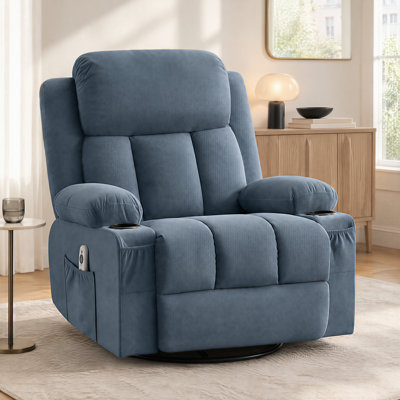 Fauteuil inclinable et pivotant avec massage vibrant et chauffant