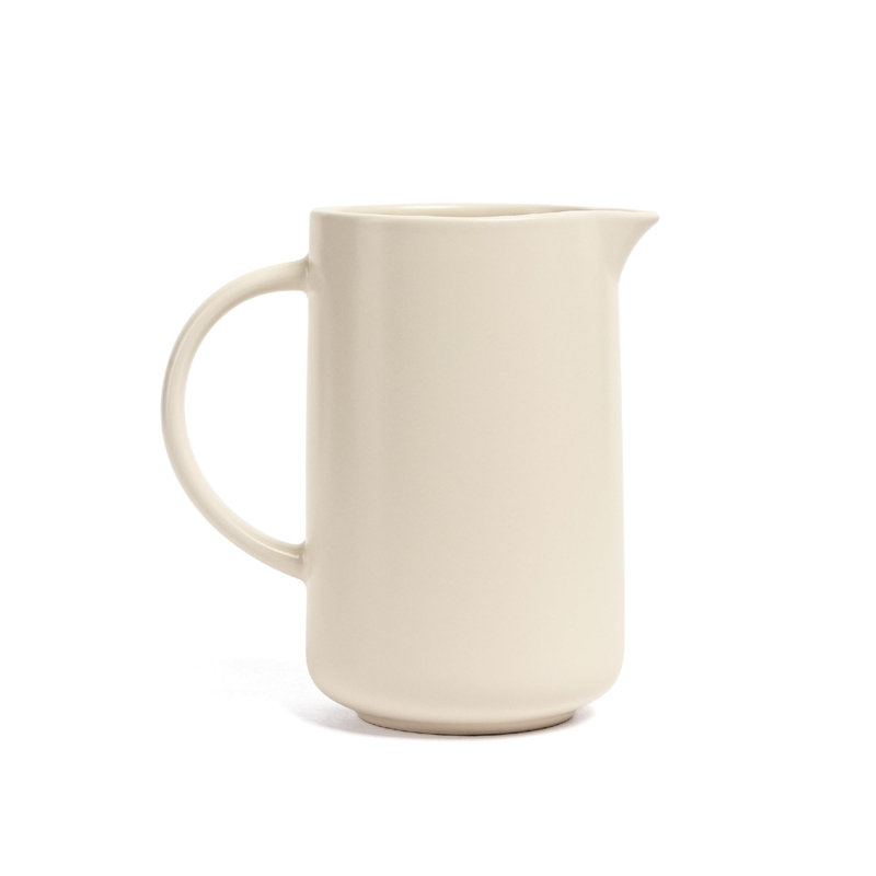 over&back Coupe Stoneware Pitcher, Ivory